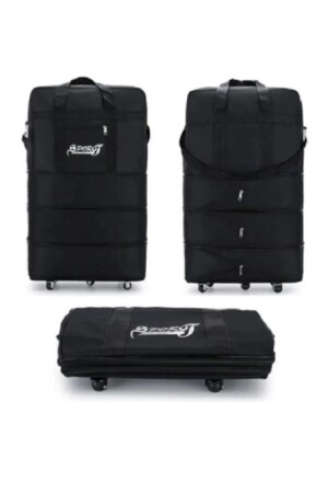 MNZ-Expandable 3 Bellows Zippered Wheeled Suitcase KPXNS1017 - NorthPars