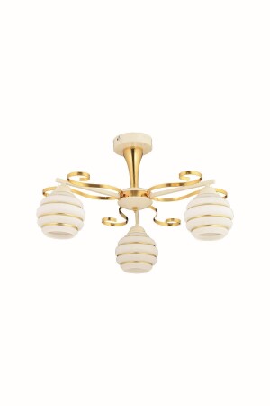 MNZ-Ezgi 3 قطع ذهبية شمعة حديثة G-631-3G - Trendylight