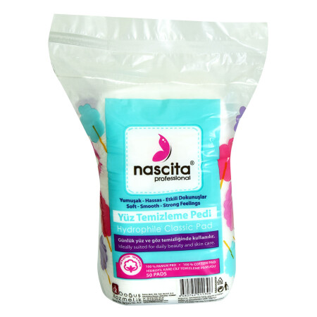 MNZ-Face and Eye Cleaning Pad قطن مربع حزمة من 50 - Nascita