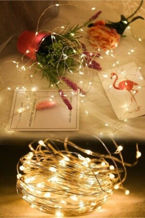 MNZ-Fairy Led 5 متر بطارية صفراء تعمل (3 تحريك) إضاءة ديكورative Lighting Christmas Pine Tree House Decoration - Miremi