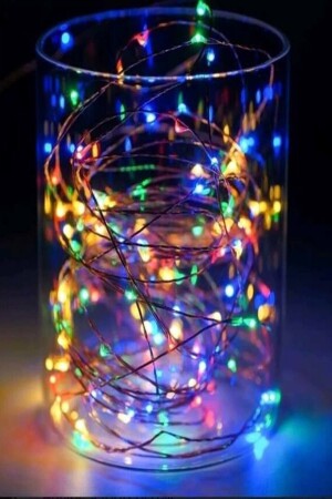 MNZ-Fairy Led Light 5 متر (RGB) ضوء ملونة إضاءة عيد الفطر أزياء المنزل - Parti Dolabı
