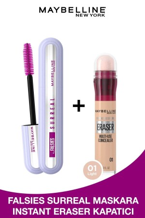 MNZ-Falsies ماسكارا سريالية ومسح محذف مكافحة العصر الفوري - 01 خفيفة PKTFLSSRRLIAR01 - Maybelline New York
