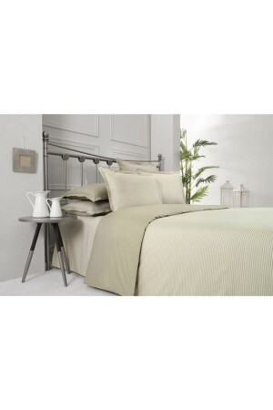 MNZ-Fancy Poplin Stripe Double Duvet Cover Set V1 74762-v1 - Sarev