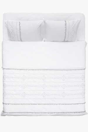 MNZ-Farayla عرقية نمط الرمادي 100% القطن غطاء مزدوج غطاء مجموعة 200x220 7512a KH-7511A - Koza Home