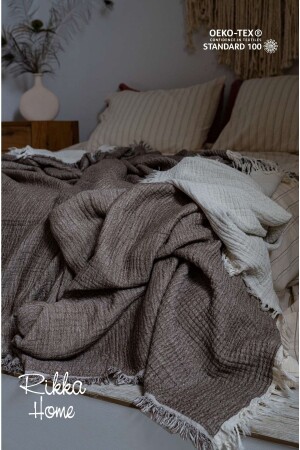 منازل السرير المزدوجة من القطن العضوي MNZ-FBL0001 - Rikka Home