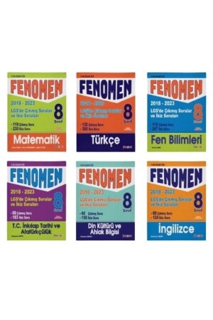 MNZ-Fenomen 8 LGS أسئلة إطلاق وتسئلة توأم مجموعة (6 Kİ?TAP) (2018-2023) - Fenomen Yayıncılık