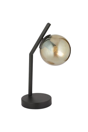 MNZ-Feris Black Honey Glass Table Lamp غرفة المعيشة-غرفة النوم المودرن الراجعية المظلة 3839-01-BL - Apliqa