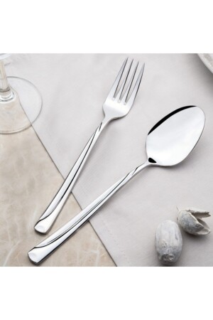 MNZ-Fiesta Plain 30 قطعة ملعقة شوكة مع صندوق الكرتون FİESTA-30P - Nehir