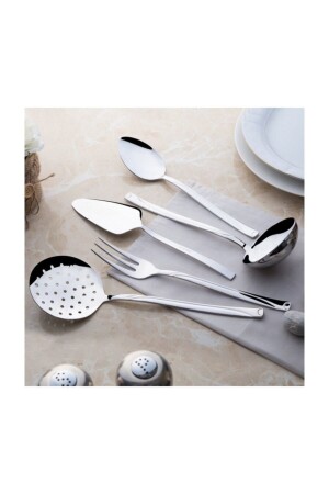 MNZ-Fiesta Plain 5 قطعة خدمة اللادل مجموعة NHRFİESTA5 - Nehir