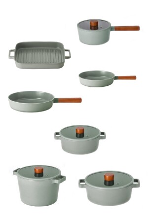 MNZ-Fika الألومنيوم الصبغ الرمادي 11 قطعة زجاجية غطاء وعلبة مجموعة A Fika11GriSA - NEOFLAM