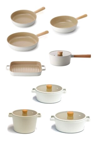 MNZ-Fika الألومنيوم الصبغ بيج 12 قطعة وعلبة وعلبة مع غطاء الزجاج DTH-NEOFS12 - NEOFLAM