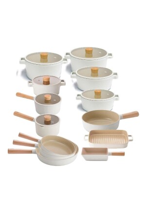 ألومنيوم معدني MNZ-Fika 20 قطعة كريم وعلبة مع غطاء زجاجي 30032023596041 - NEOFLAM