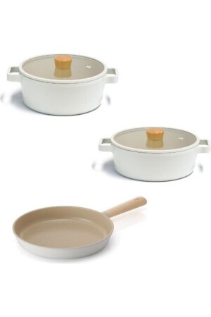 MNZ-Fika الألومنيوم الملق 5 قطع طباخات مع غطاء زجاجي D-neofs5 fika5set - NEOFLAM