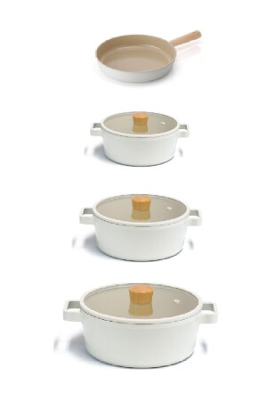 MNZ-Fika الألومنيوم الصب 7 قطع كريم وعلبة مع غطاء الزجاج Fi7P - NEOFLAM