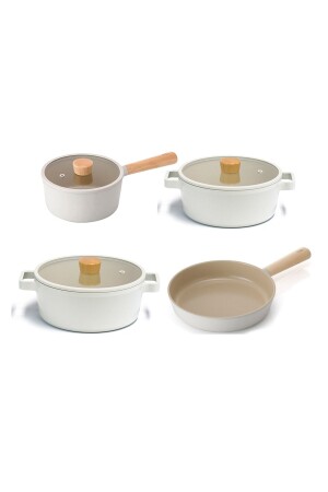 MNZ-Fika 7 قطعة سيراميك مغلفة الصوص الحديدي الصبيحة وعلبة وعلبة مع غطاء الزجاج Fika7PS - NEOFLAM