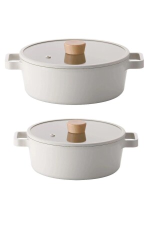 MNZ-Fika Beige 4 Piece Cookware Set 22جرد و 24جرد فيكا4prc - NEOFLAM