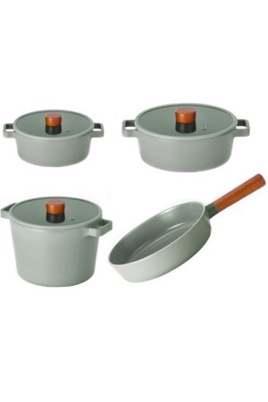 MNZ-Fika Gray 7 قطعة أدوات الطبخ مجموعة NEOG-4Set - NEOFLAM
