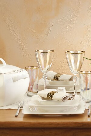 (MNZ-Fine Bone Estiva Gold) ، (61 قطعة عشاء على 12 شخص 8699343457149 - Emsan