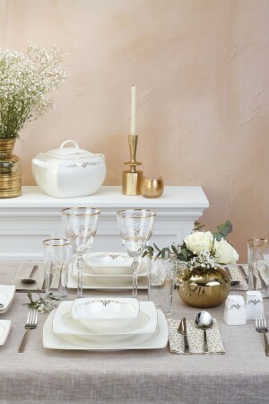 (MNZ-Fine Bone Lorella Gold) عشاء مساحي 61 قطعة لـ 12 شخص 600. 15. 01. 2221 - Emsan