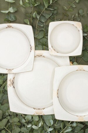 MNZ-Fine Pearl Baroque 26 قطعة مربع إنشة إفطار خدمة مجموعة 6 أشخاص 153. 03. 07. 5697 - Karaca
