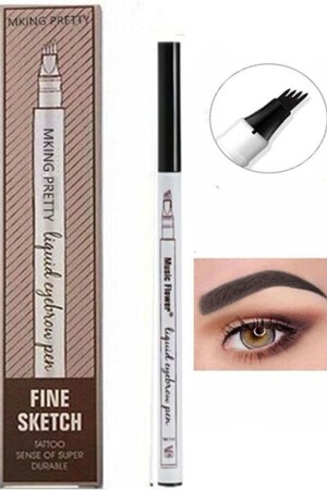 MNZ-Fine Sketch Eyebrow Pencil Shaping Coloring Mascara Microblading دائمة (أسود) - Mobee