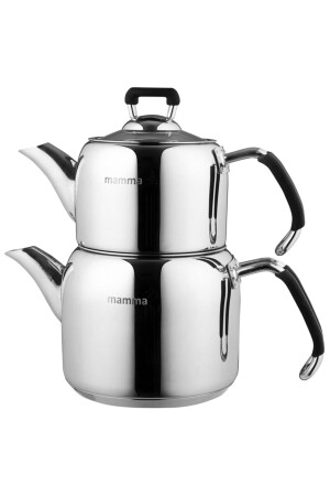 MNZ-Fiore مقياس صغير من الصلب مجموعة الشاي مع المقبضات السيليكون FIORE - Mamma