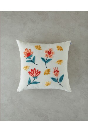 MNZ-Fiore Punch Embroidered مليئة رمي وسادة طبيعية - English Home