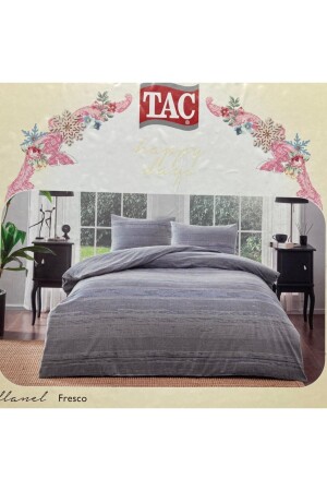 MNZ-Flanel (Flanel) الجديد 100% القطن Fresco Gray غطاء ملابس مزدوجة مجموعة FRESCO - Taç