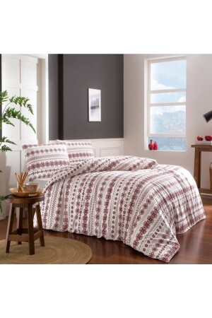 MNZ-Flannel (فلانيل) القطن ثالثة براون مزدوجة غطاء غطاء المنتج (الموسم الجديد) 1000045063 - Taç