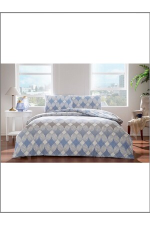 مجموعة غطاء غطاء من طراز MNZ-Flannel غطاء غطاء غطاء من طراز Begona Blue Double Elastic 200 سم × 220 سم 3754-23 - Taç