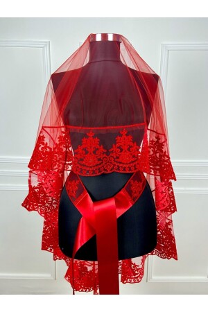 MNZ-Flock الطباعة الوهم العروسية الحجاب ساش قفازات المجموعة حنا ليلة الزفاف الزفاف استقبال العروس مجموعة كاملة - Zeymerade