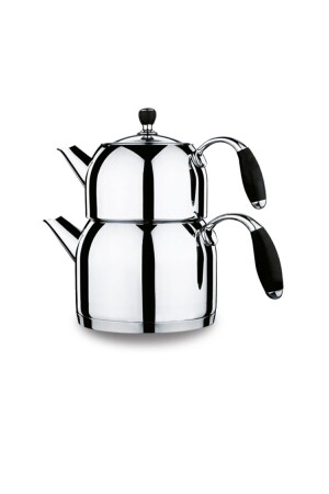 MNZ-Flora Black Maxi Teapot Set A119 - Korkmaz