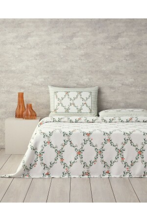 MNZ-Floral Slice Double Pique Set خضراء - English Home