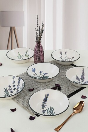 (MNZ-Flower Garden) طبق العشاء 18 سم 6 قطع - Keramika