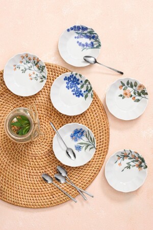 MNZ-Flower Garden 6 قطع لوحة الشاي 11 سم - Porland