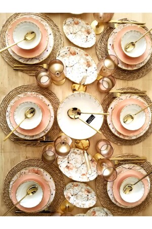 مجموعة عشاء من الفورسلين من نوع MNZ-Floweral - CASA DE BELLA