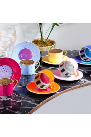 MNZ-Fnc-07 6 كوب 90 كلمات بولكا دوت مختلطة KOS767 - Kosova Züccaciye