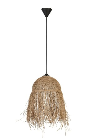 MNZ-Foça ديكوراتية واحدة Wicker ضوء معلق مع معلق أسود داخلي FOÇA - Bozyaka Aydınlatma
