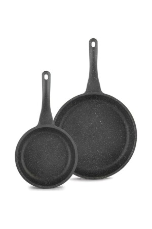 MNZ-Focus Cast Granite Pan Set من 2 (20CM 28CM) EDA-ZK-202-206 - Eda