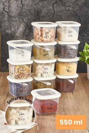 حاوية تخزين الغذاء من MNZ-Foil مع ملعقة مع لقب حرير أسود لقب طباعة الشاشة 12 حجم صغير 0.55 لتر بروفول أبيض بروف - Vienev