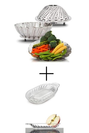 MNZ-Foldable Steam Vegetable Cooking Apparatus غليظ الزهور متوسط الحجم و شكل الزجاجات جريتر التفاح جريتر الأطفال جريتر الطهي و شكل - Kitchen Design Lab