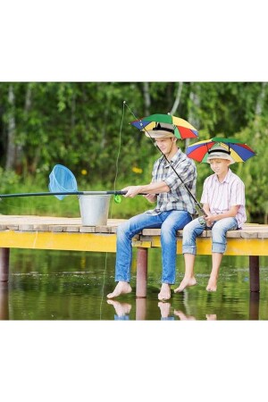 MNZ-Folding Head Umbrella Hat صيد الأسماك التخييمات الحجرة الشمسية القنابل الرياضية التجول المظلة أورتي ANKARYH-6064 - Kenpool
