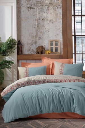 MNZ-Folk Art Single Duvet Cover Set أكيلا السنابيل 8680108052846 - Cotton Box