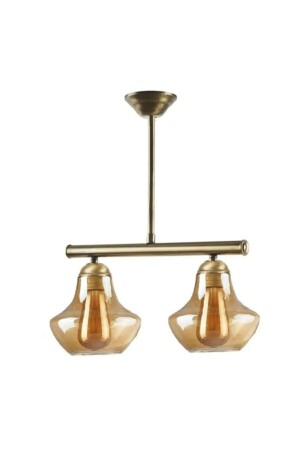 MNZ-Fora الروستيك ريترو الأثرية اللون العسل الزجاج الأثرية غرفة المعيشة - المطبخ - غرفة النوم 2 قطع الشنابل loraikili - Fer Avize