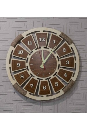 MNZ-fosphorescent خشبية مقارنة ساعة الجدار (تضيئ في الليل) ecphosphorlu - enmalife