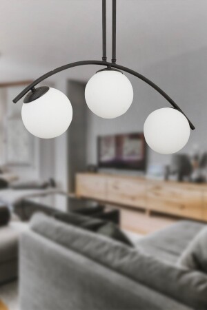 MNZ-Fralde 3-piece Black Modern Retro Living Room Chandelier مناسبة للمطبخ مقهى مطعم 3472-03-BL - Apliqa
