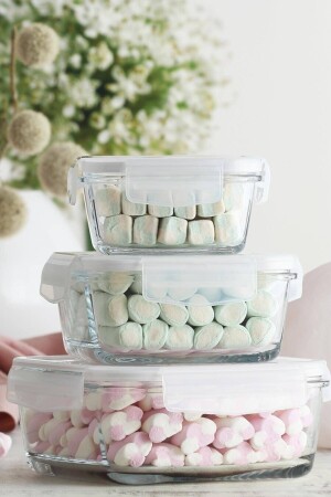 MNZ-Fresco White 3 Piece مخزن تخزين مجموعة LV-FRESCOS6 - Lav