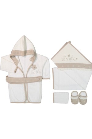 (MNZ-Frilly Smile Flower Gaye) حزمة حمام الأطفال المطبخات العضوية - هدية ولادة الطفل 229807 - Cherub Baby