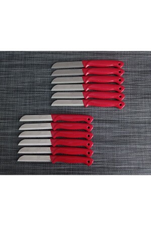 سكين MNZ-Fruit 12pcs حمراء فضية - Solingen