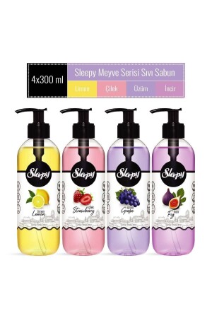 MNZ-Fruit Series صابون سائل 4 قطع حزمة مزودة 4 × 300 مل - Sleepy